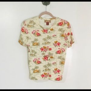 Caribbean Joe PM Floral Tee, Price Drop to $10